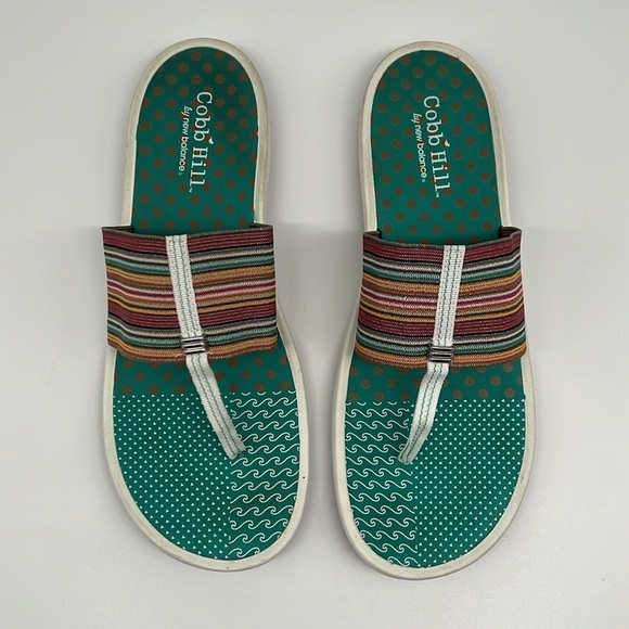Cobb Hill by New Balance Multi Color Striped Jeanine Thong Wide Band Sandal 11M - Picture 2 of 8
